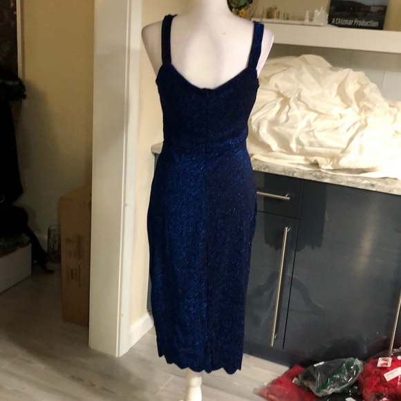 Fits 8-10 Blue glitter sleeveless midi - Picture 5 of 8